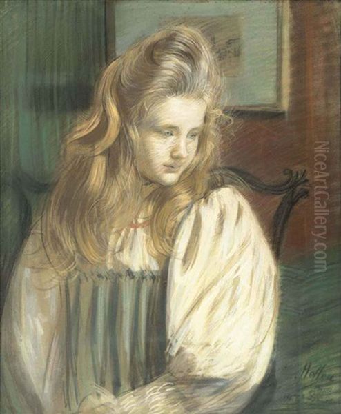 Portrait Of Jessie Margery Dunthorne Oil Painting by Paul Cesar Helleu