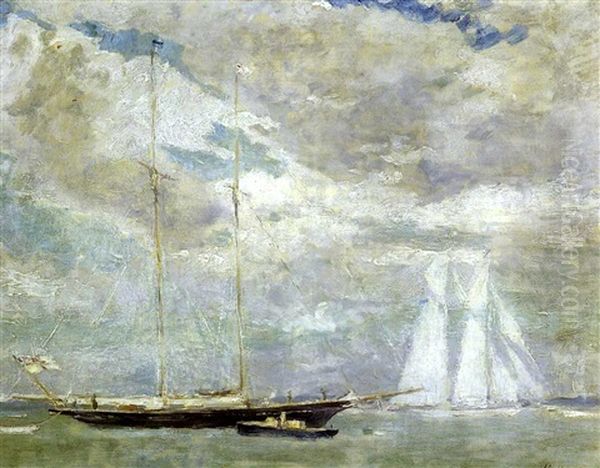 Le Yacht Oil Painting by Paul Cesar Helleu