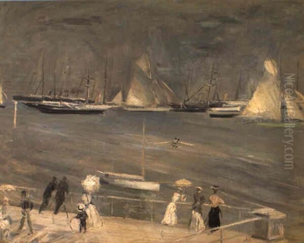 Regates A Cowes Oil Painting by Paul Cesar Helleu