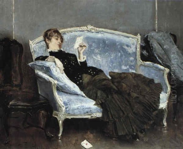 La Lettre Oil Painting by Paul Cesar Helleu