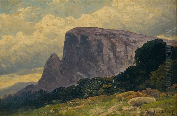 Gebirgslandschaft Oil Painting by Rudolf Hellgrewe