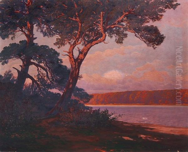 Markischer See Im Abendrot Oil Painting by Rudolf Hellgrewe