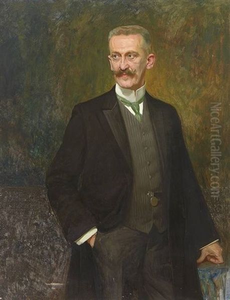 Dreiviertelportrait Des Geheimrats Jungel Oil Painting by Heinrich Hellhoff