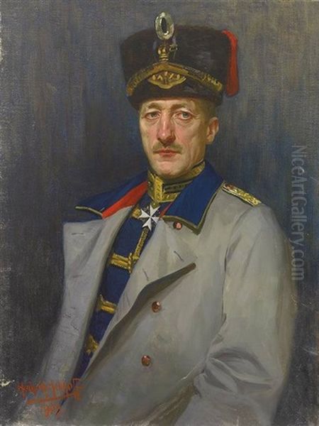 Portrait Des Ordensgeschmuckten Generals Von Schonaich Oil Painting by Heinrich Hellhoff