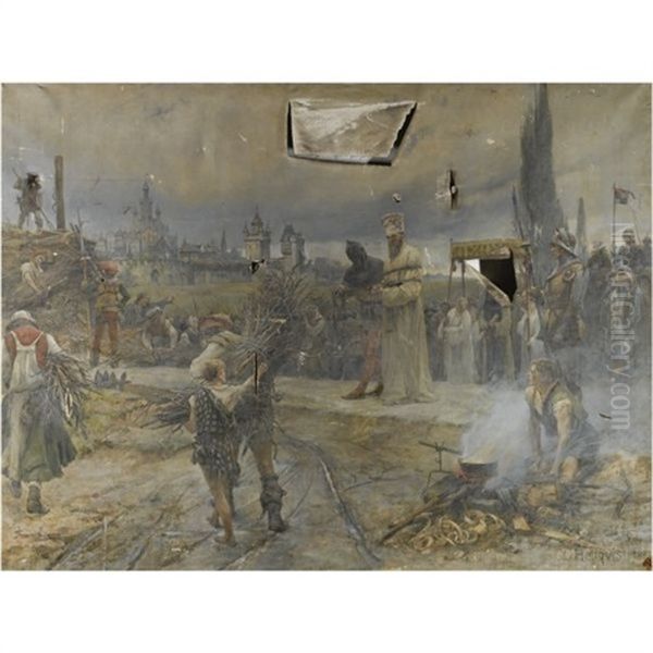 A Martyr Oil Painting by Carl Gustaf Hellqvist