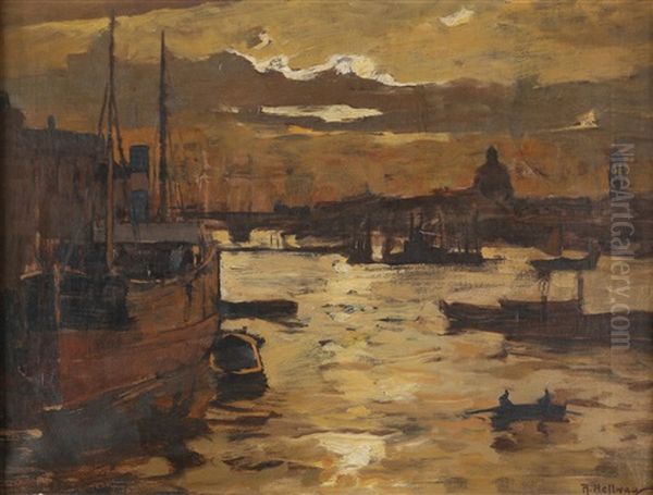 Hamburg Oil Painting by Rudolf Hellwag