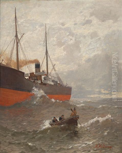 Auf Hoher See Oil Painting by Rudolf Hellwag