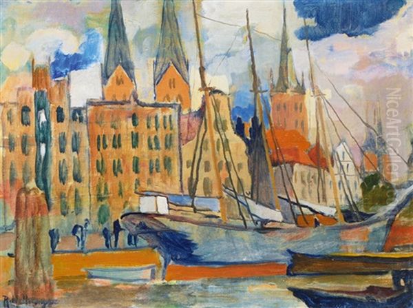 Lubeck Ii Oil Painting by Rudolf Hellwag