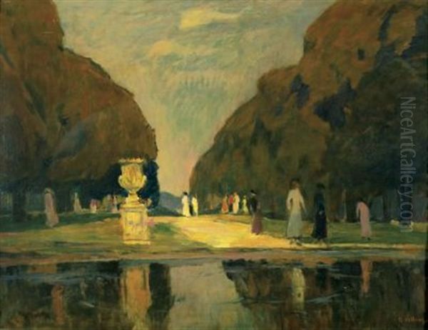 Im Park Oil Painting by Rudolf Hellwag