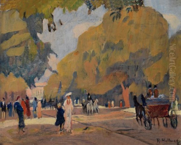 Allee Im Hyde Park Oil Painting by Rudolf Hellwag