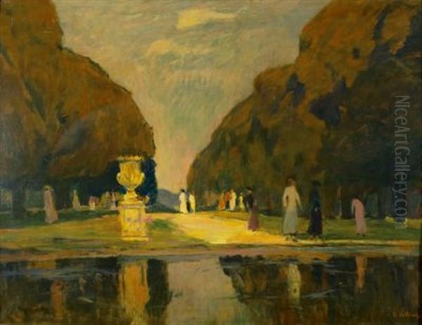 Im Park Oil Painting by Rudolf Hellwag