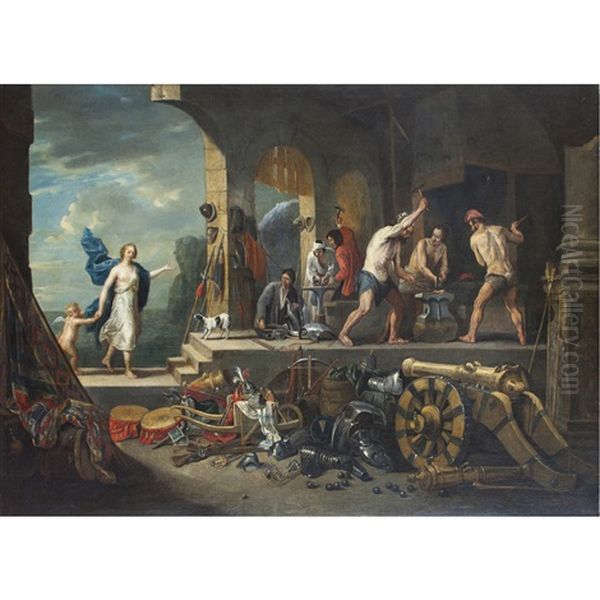 Venus At The Forge Of Vulcan Or An Alegory Of Fire Oil Painting by Matheus van Helmont