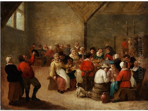 Bauerngesellschaft Beim Festschmaus Oil Painting by Matheus van Helmont