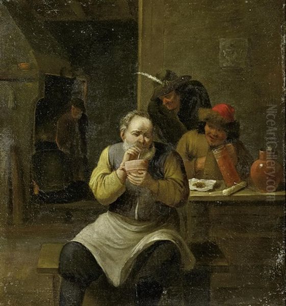 Rauchende Herren Im Wirtshaus Oil Painting by Matheus van Helmont