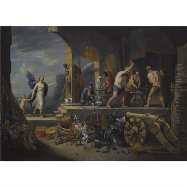 Venus At The Forge Of Vulcan Or An Allegory Of Fire Oil Painting by Matheus van Helmont