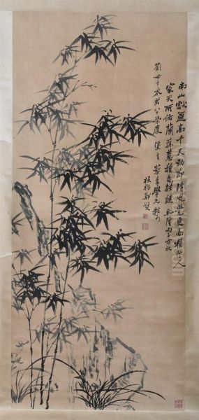 Bamboo Oil Painting by Zheng Banqiao