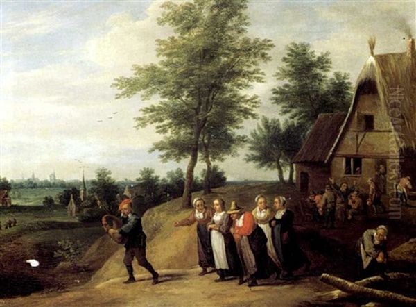 Le Cortege De La Mariee Oil Painting by Matheus van Helmont