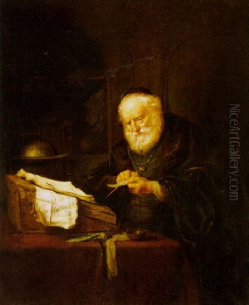 Schreiber In Der Stube Oil Painting by Matheus van Helmont