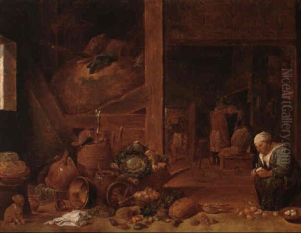 Interieur De Cuisine Oil Painting by Matheus van Helmont