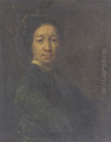 Portrait Of The Artist In A Green Coat Oil Painting by Zeger Jacob Van Helmont