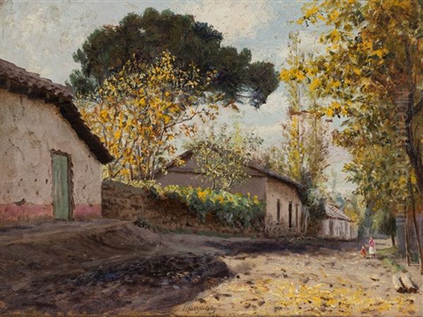 Village View Oil Painting by Alfredo Helsby