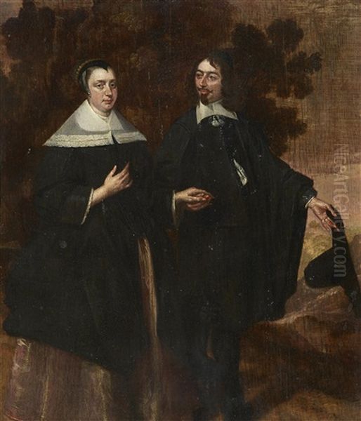 Portrait Of A Couple Oil Painting by Bartholomeus Van Der Helst