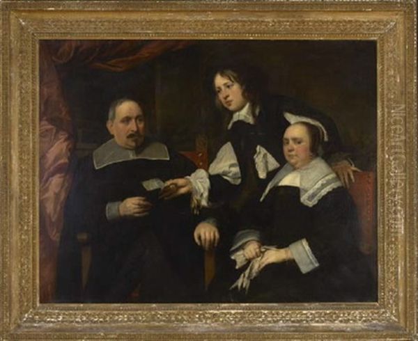 A Family Portrait Oil Painting by Bartholomeus Van Der Helst