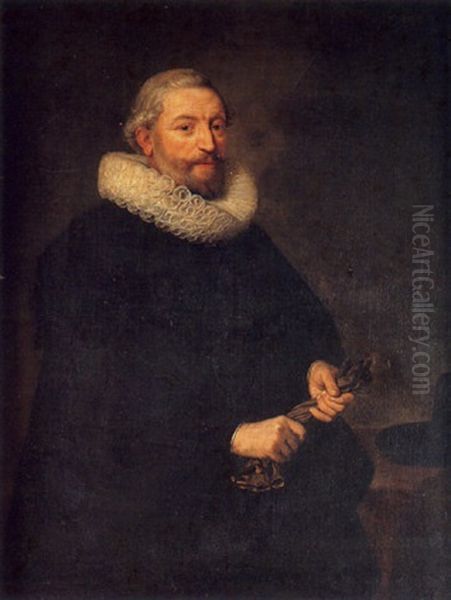 Portrait De Peeter Ranz (?) Oil Painting by Bartholomeus Van Der Helst