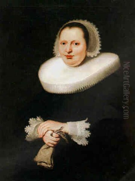 Portrait Of The Wife Of Andries Bicker, Burgermeister Of Amsterdam Oil Painting by Bartholomeus Van Der Helst