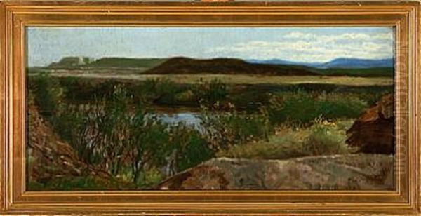 Landscape From Jordan Oil Painting by Axel Theofilus Helsted