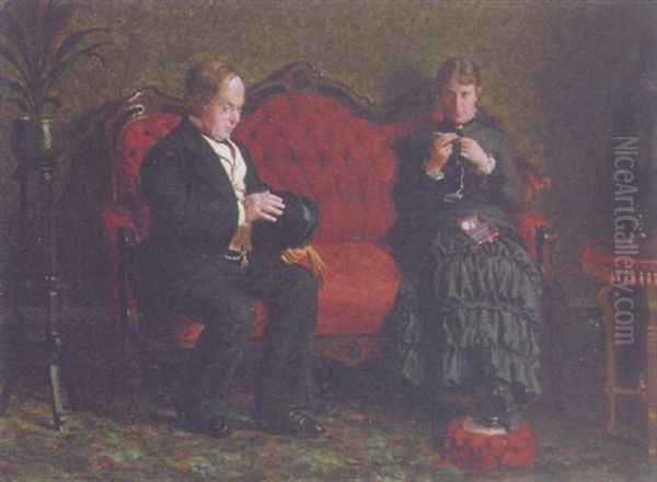 The Proposal Oil Painting by Axel Theofilus Helsted