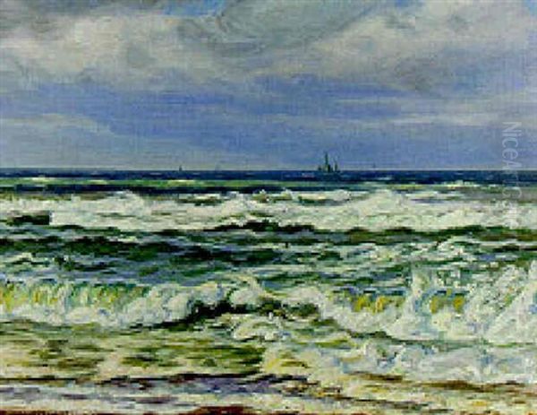 The Open Sea Oil Painting by Viggo Lauritz Helsted