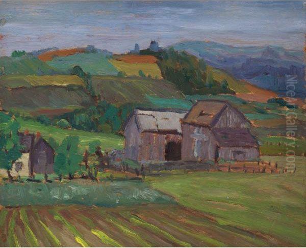 A Farm, Summer Oil Painting by Frederick Grant Banting