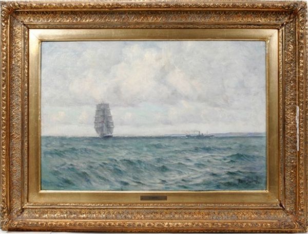 Light Wind Oil Painting by Augustus Morton Hely-Smith