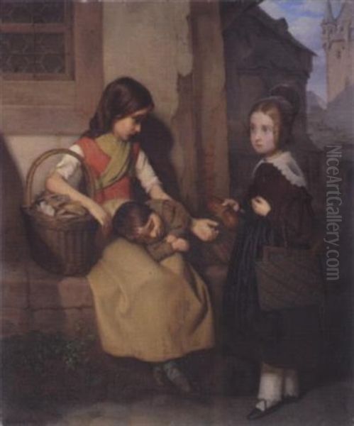 Allegorische Darstellung Der Hilfsbereitschaft Oil Painting by Carl Johann Nepomuk Hemerlein