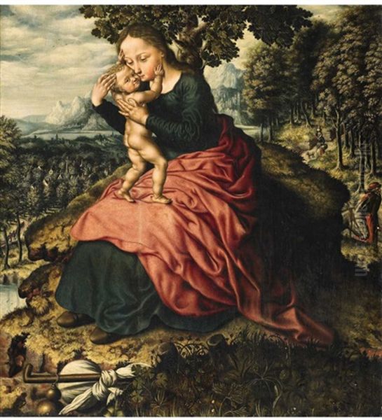 Rest On The Flight Into Egypt Oil Painting by Catharina van (Sanders) Hemessen