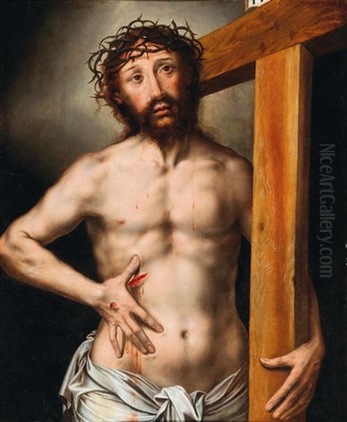 Christ Carrying The Cross Oil Painting by Jan Sanders (Jan van) Hemessen