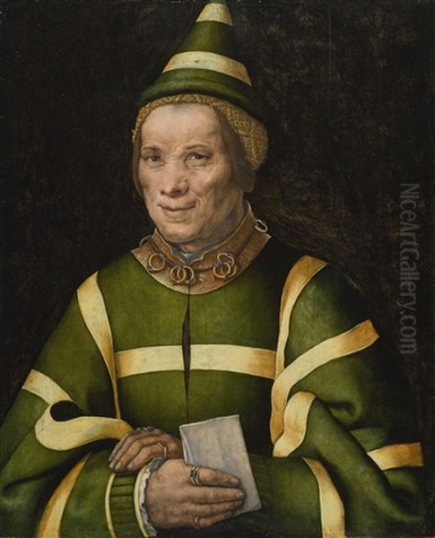 Portrait Of Elisabet, Court Fool Of Anne Of Hungary by Jan Sanders (Jan van) Hemessen