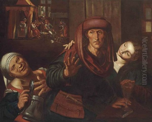 Loose Society Oil Painting by Jan Sanders (Jan van) Hemessen