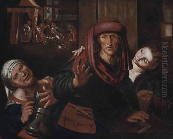 Loose Society Oil Painting by Jan Sanders (Jan van) Hemessen