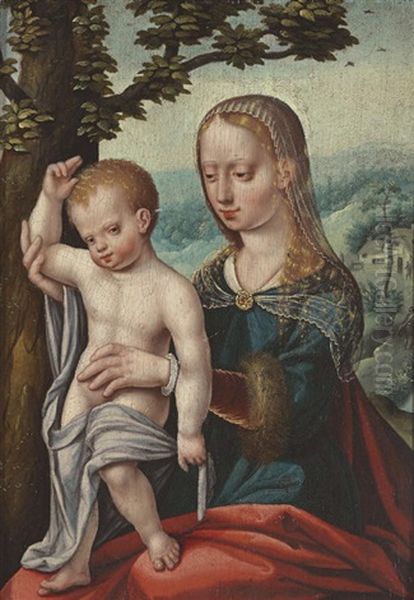 The Virgin And Child Oil Painting by Jan Sanders (Jan van) Hemessen