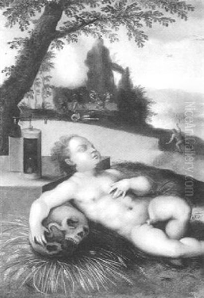 Vanitas Oil Painting by Jan Sanders (Jan van) Hemessen