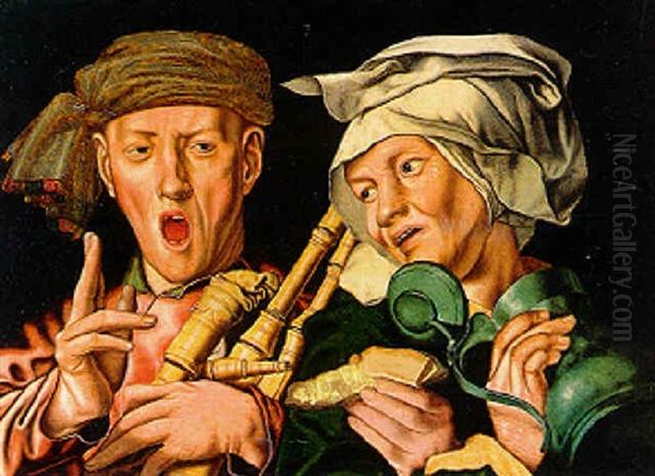 Les Chanteurs Oil Painting by Jan Sanders (Jan van) Hemessen