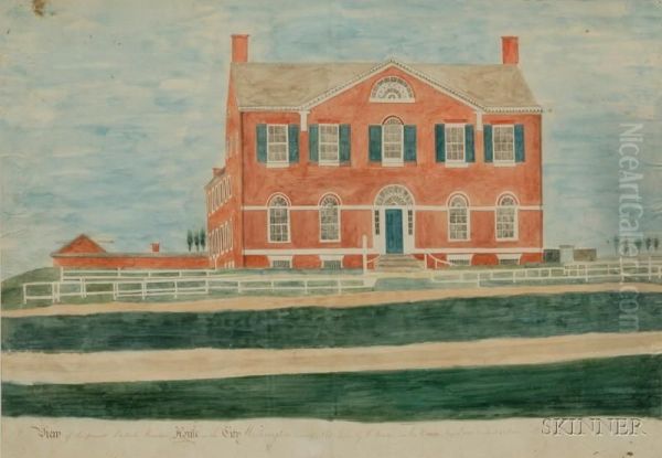 A View Of The Present British Minister's House In The City Of Washington Oil Painting by William Banton