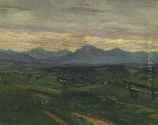 Fohntag In Den Bayerischen Alpen Oil Painting by Wilhelm Hempfing