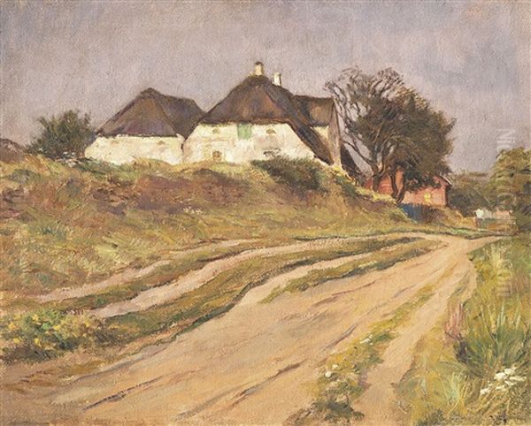 Alte Hauser In Kaitum Oil Painting by Wilhelm Hempfing