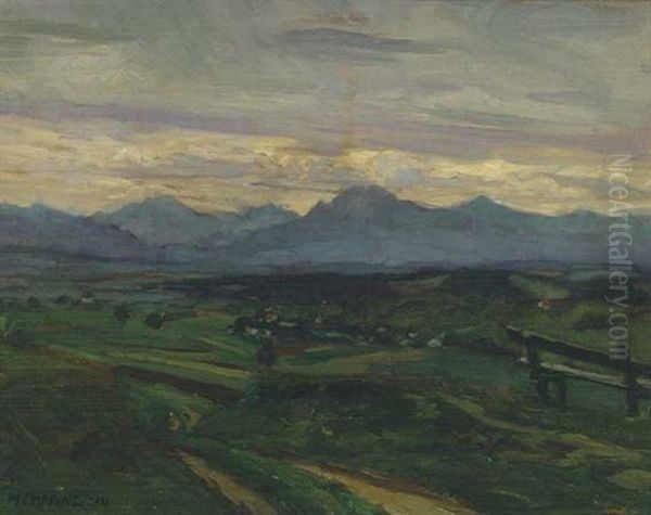 Fohntag In Den Bayerischen Alpen Oil Painting by Wilhelm Hempfing