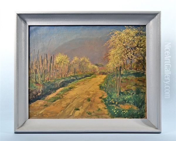 Landschaft Mit Weg Im Fruhling Oil Painting by Wilhelm Hempfing