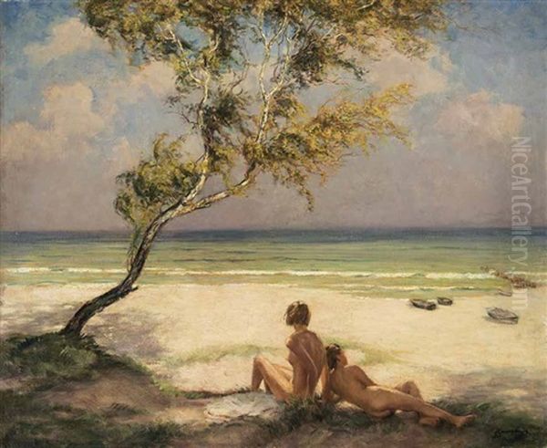 Madchenakte Am Strand by Wilhelm Hempfing