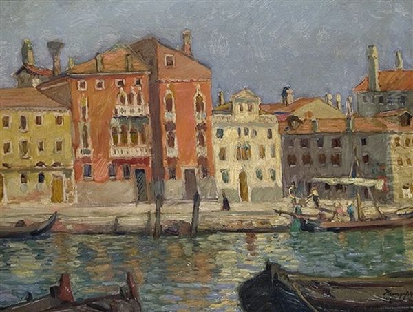 Canale Grande Oil Painting by Wilhelm Hempfing